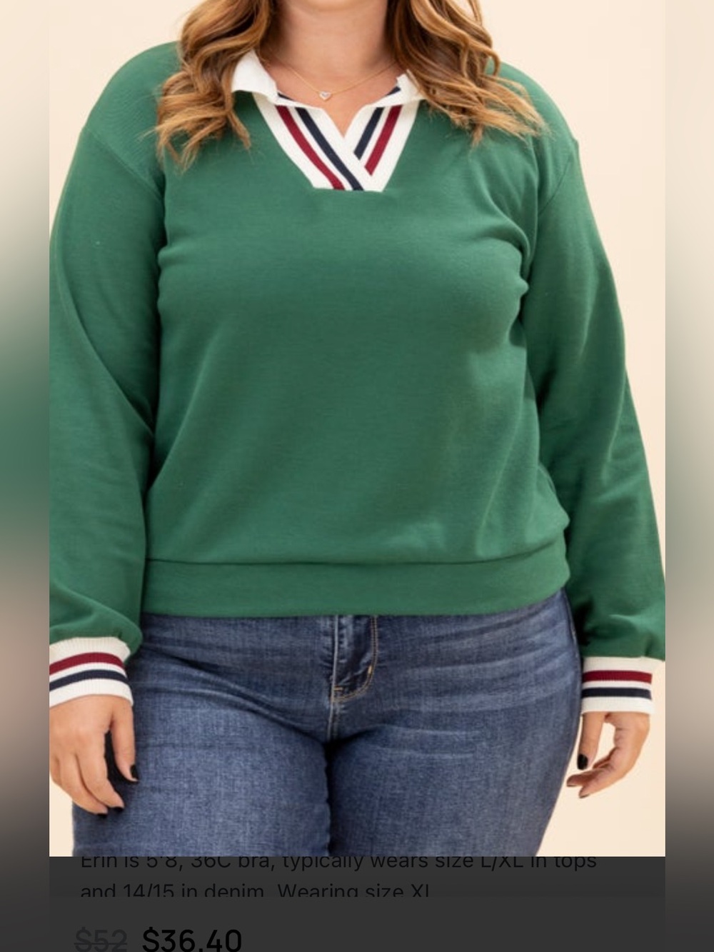 NWT OTT Vneck collar long sleeve size small